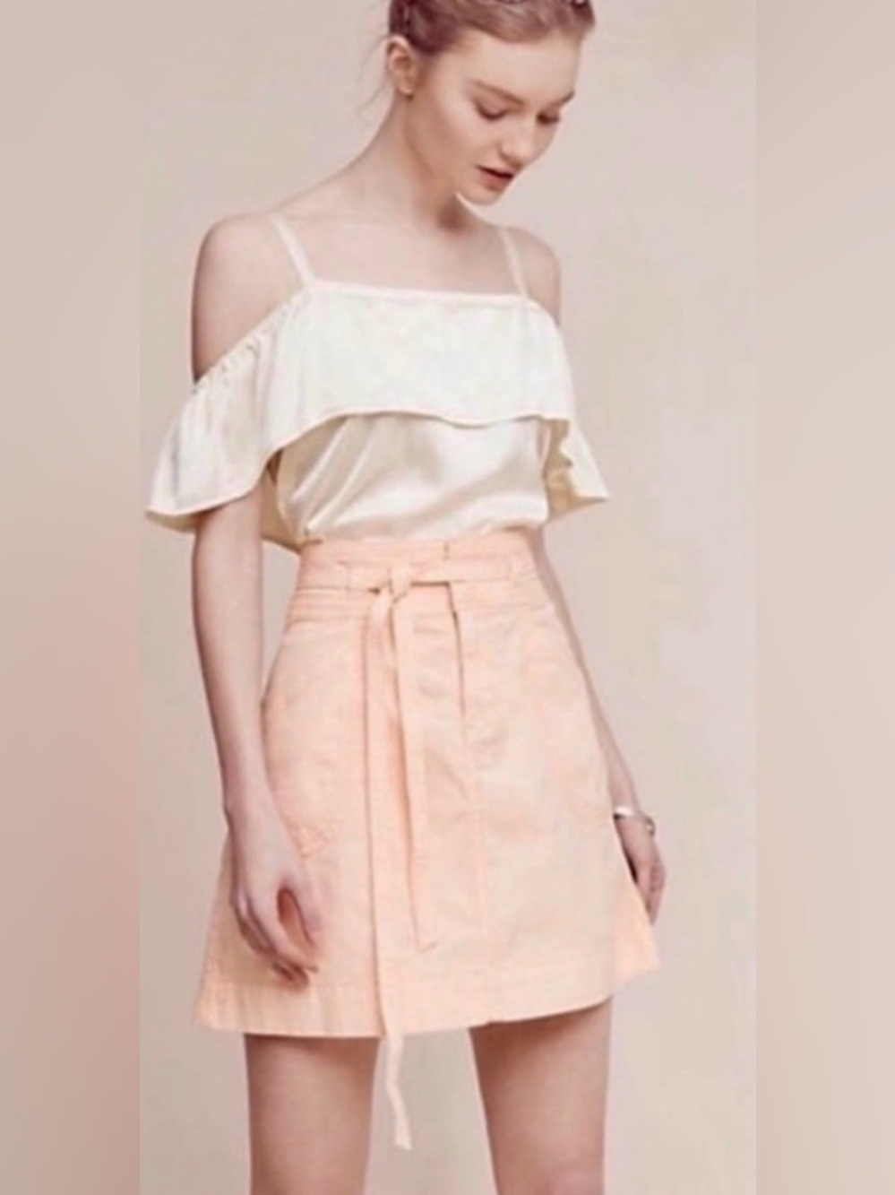 Anthropologies Pilcro & The Letterpress Belted Chino Mini Skirt